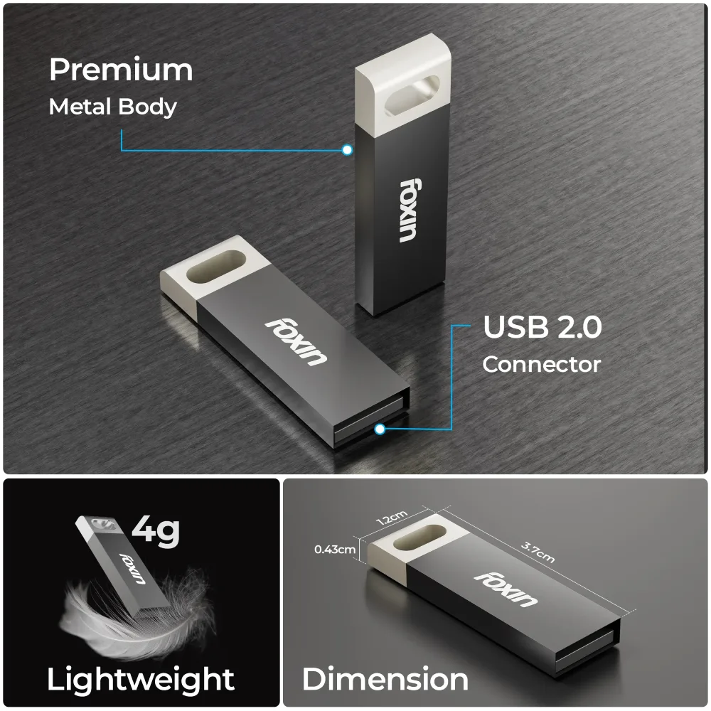 Foxin Prime Pendrive 8GB USB 2.0 (METAL) view 5
